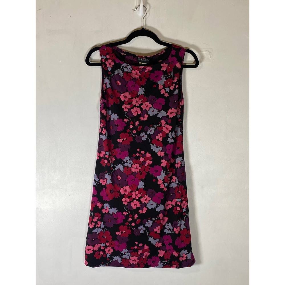 Vintage Coquette Medium Pink Floral Sheath Dress‎ Y2K M Barbiecore Sleeveless